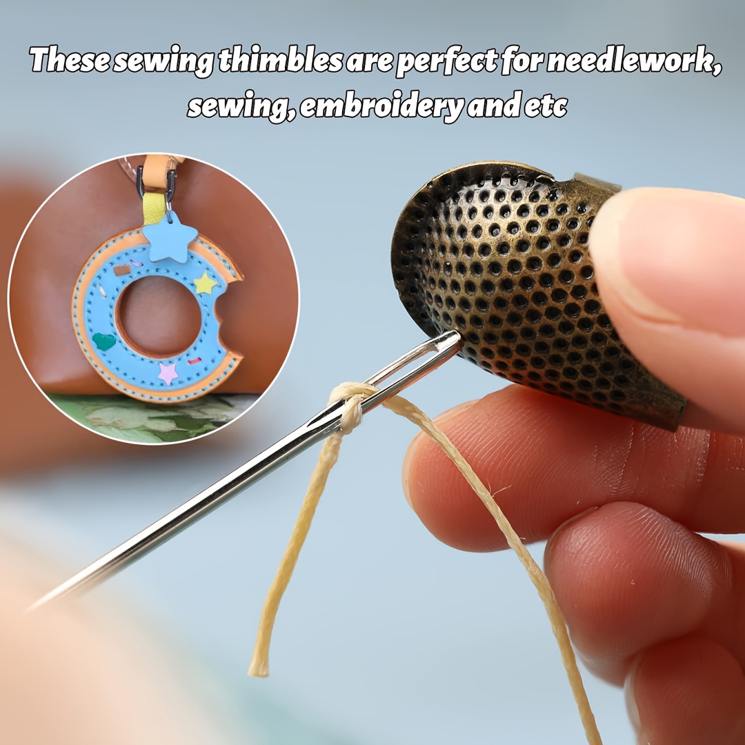 Sewing Thimble Metal - Швейные наперстки, регулируемые металлические кольца-наперстки, защита