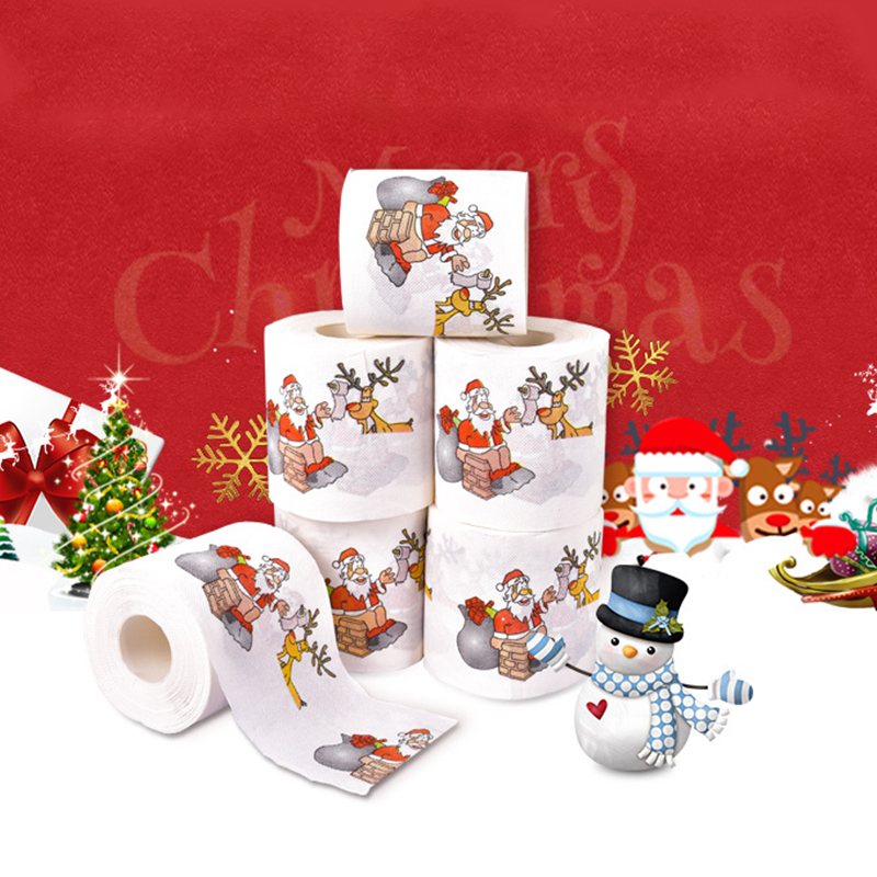 Pattern Tissue Paper - Рождественский узор, цветная туалетная бумага, Санта,