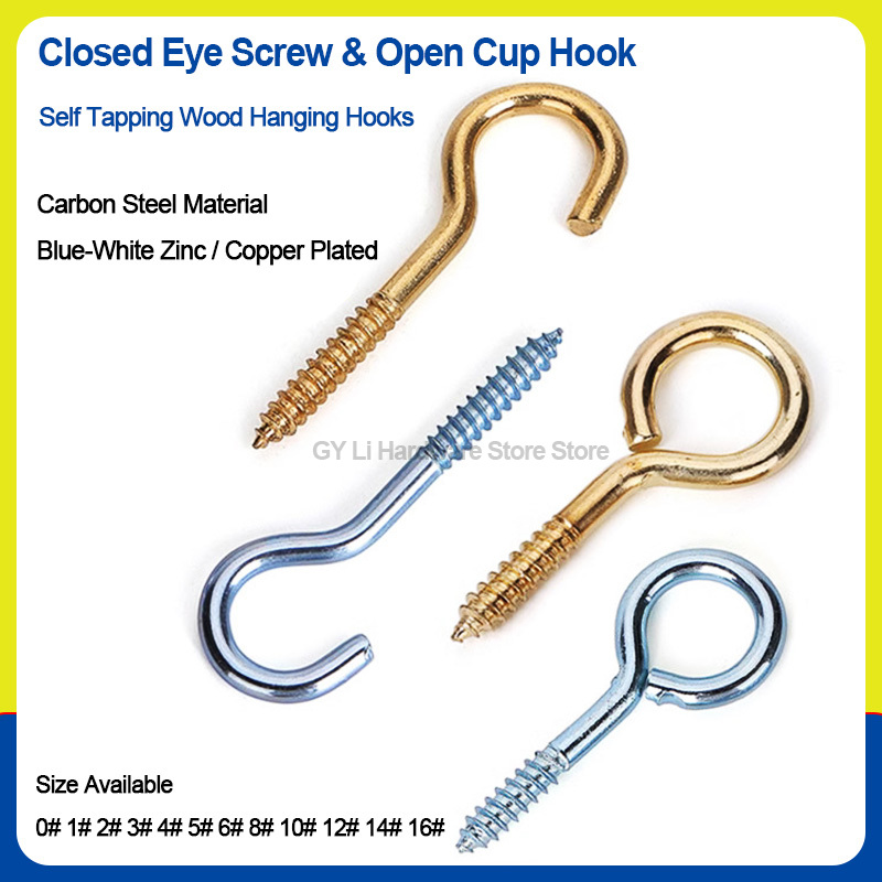 Hook Eye Fastener - Саморезы-крючки с закрытым и открытым ушком,