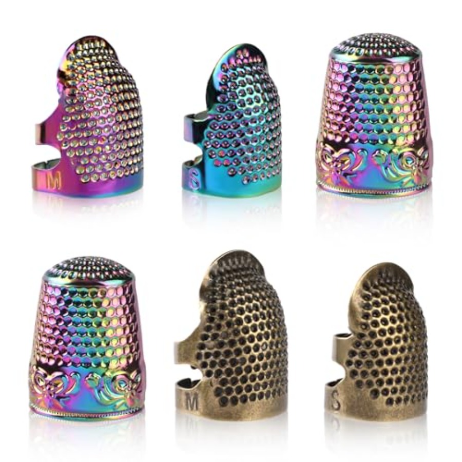 Sewing Thimble Metal - Наперстки для ручного шитья, 6 шт.,