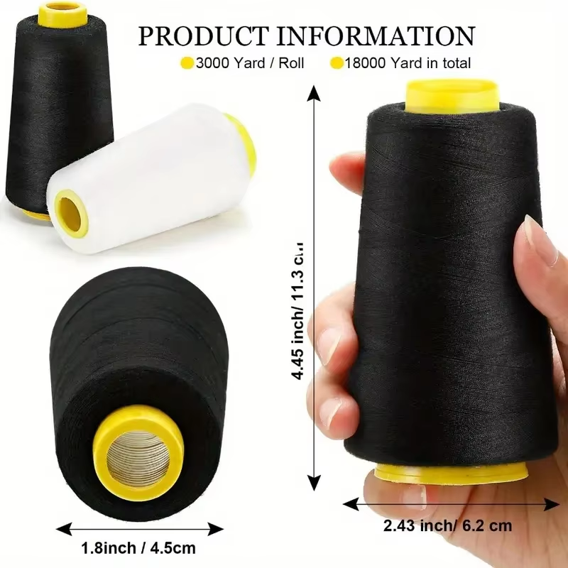 3 черные и 3 белые катушки нит – обзор и цена Serger Thread Cone