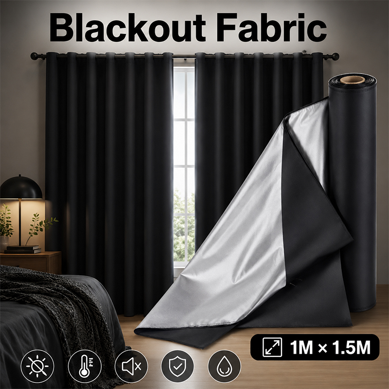Ткань блэкаут 1м, черная с сер – обзор и цена Sewing Cloth