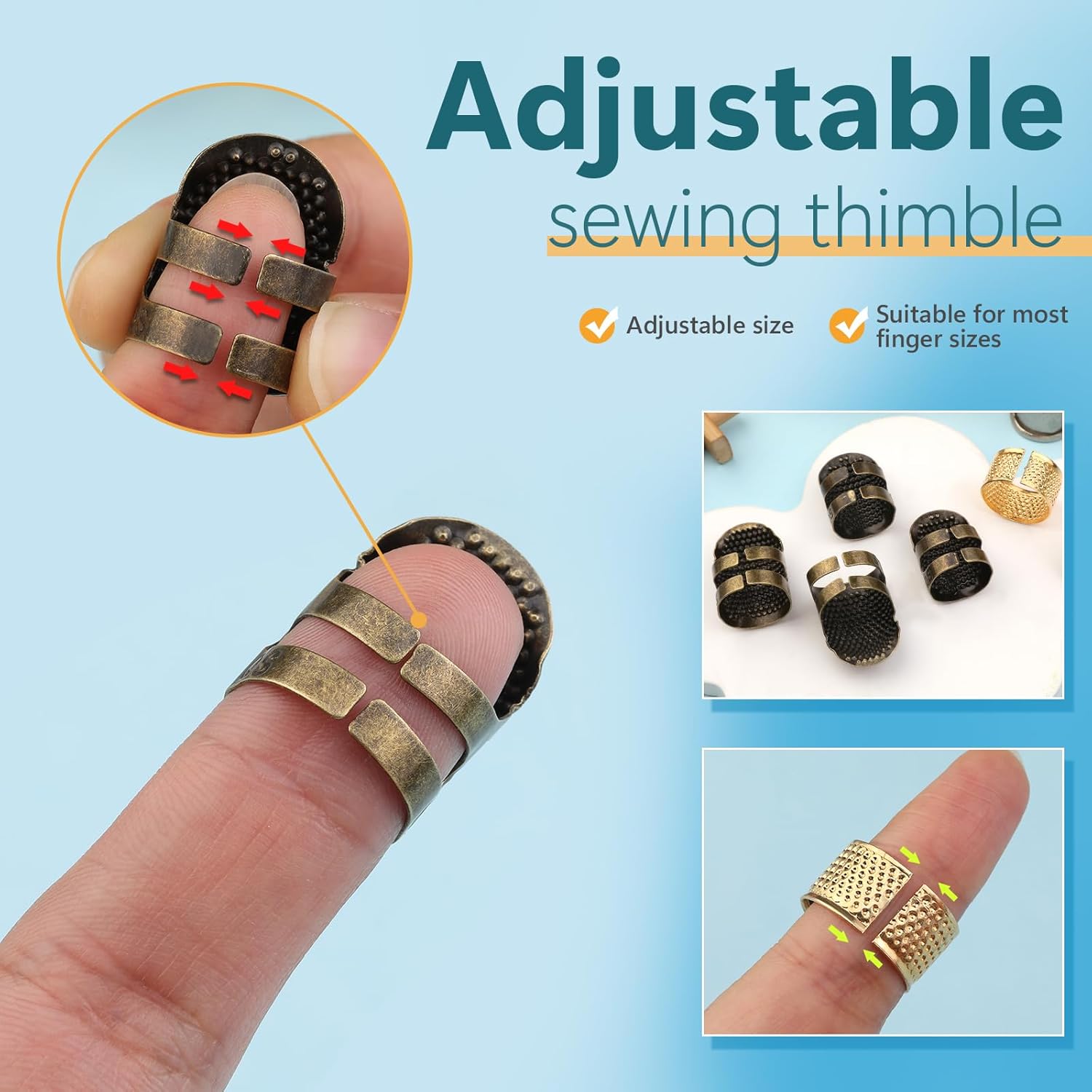 Набор из 8 швейных наперстков  – обзор и цена Sewing Thimble Metal